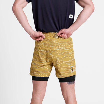 ランニングショーツ SM40007c1064 Tiger Pace 2-in-1 Shorts 5`` - Yellowcamo [メンズ]