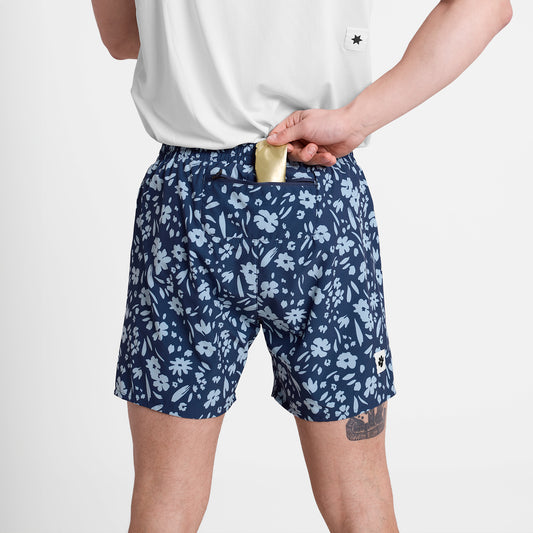 ランニングショーツ SM40011c1065 Flower Pace Shorts 5`` - Blueflower [メンズ]