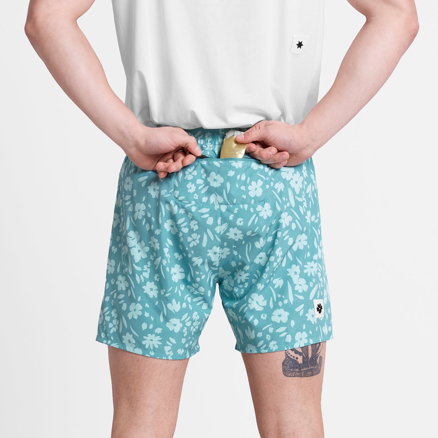 ランニングショーツ SM40011c1066 Flower Pace Shorts 5`` - Lightblueflower [メンズ]