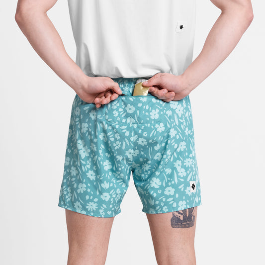 ランニングショーツ SM40011c1066 Flower Pace Shorts 5`` - Lightblueflower [メンズ]