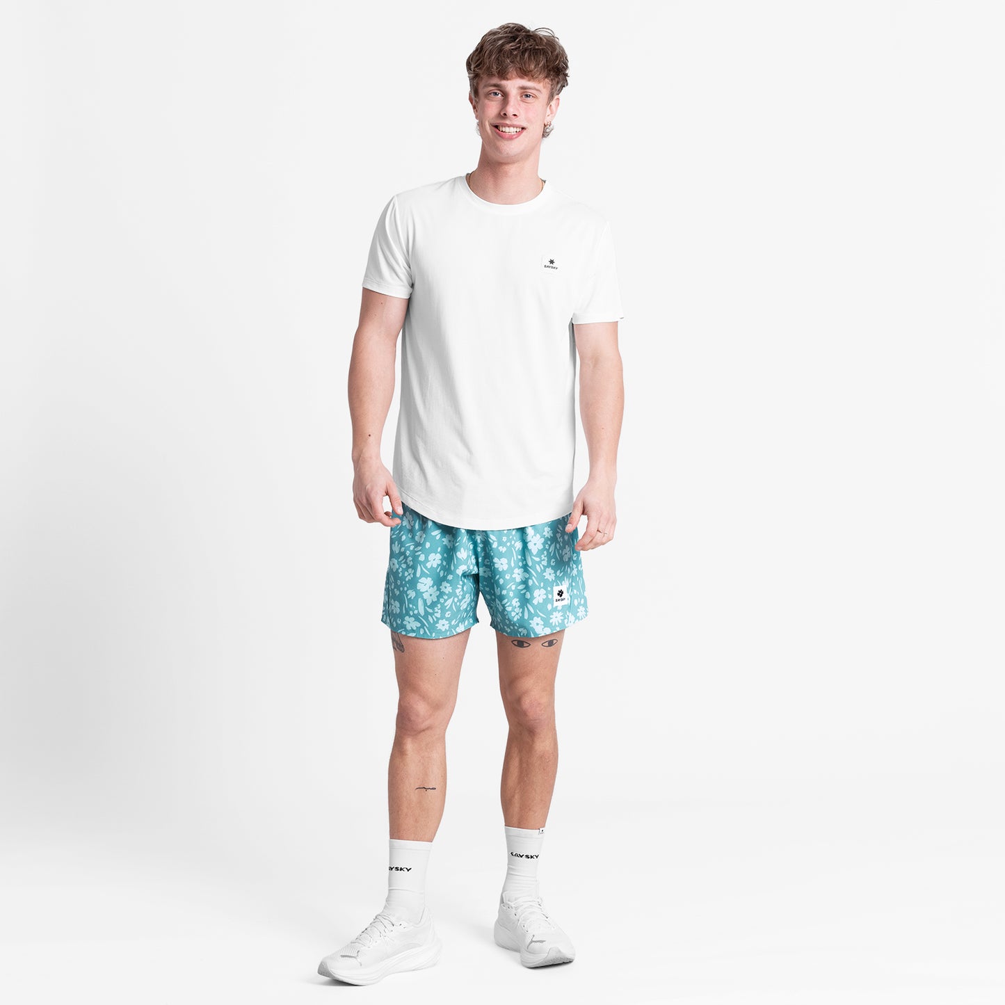 ランニングショーツ SM40011c1066 Flower Pace Shorts 5`` - Lightblueflower [メンズ]