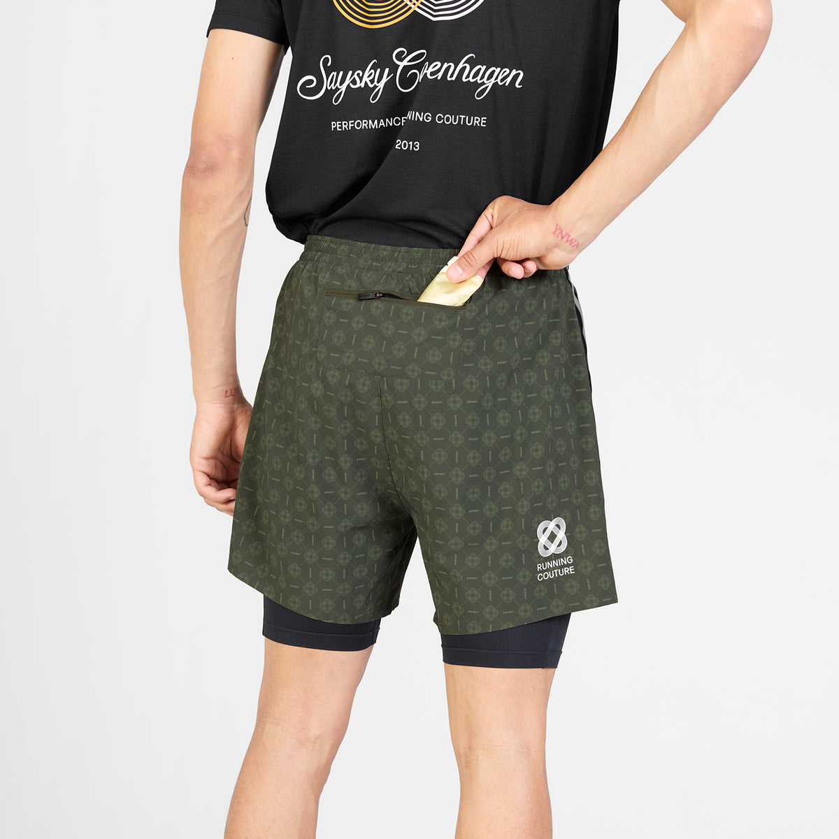 ランニングショーツ SM40018c1079 Couture Pace 2-in-1 Shorts 5inch - Green Aop [メンズ]