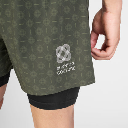 ランニングショーツ SM40018c1079 Couture Pace 2-in-1 Shorts 5inch - Green Aop [メンズ]