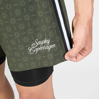 ランニングショーツ SM40018c1079 Couture Pace 2-in-1 Shorts 5inch - Green Aop [メンズ]