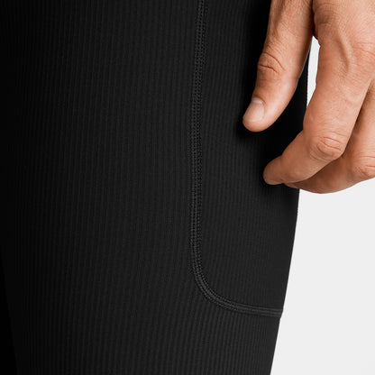 ランニングタイツ SM50007c901 Combat+ Rib Long Tights - Black [メンズ]