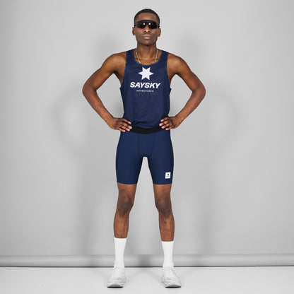 ランニングタイツ SM55002c201 Combat+ Rib Short Tights 8inch - Blue [メンズ]