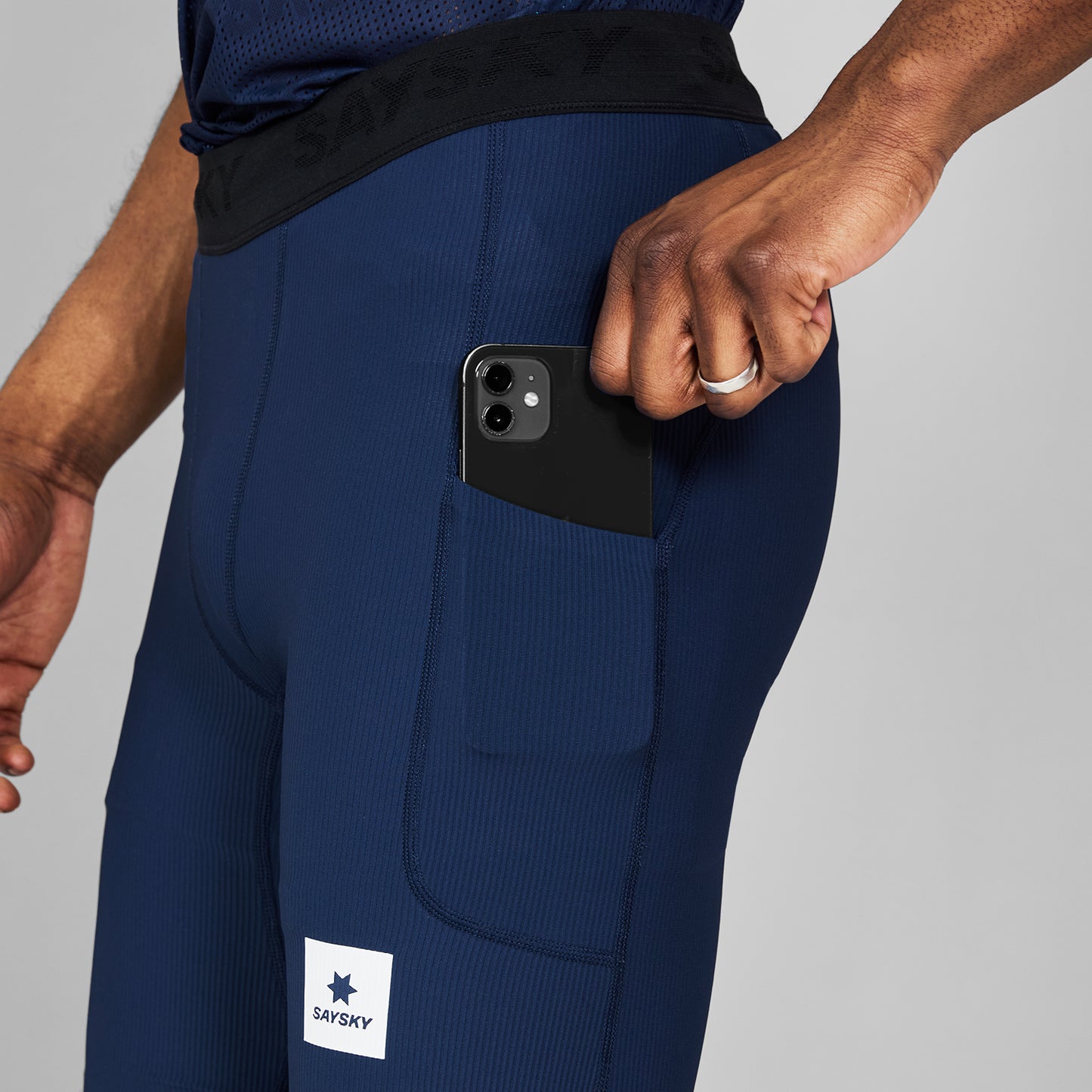 ランニングタイツ SM55002c201 Combat+ Rib Short Tights 8inch - Blue [メンズ]