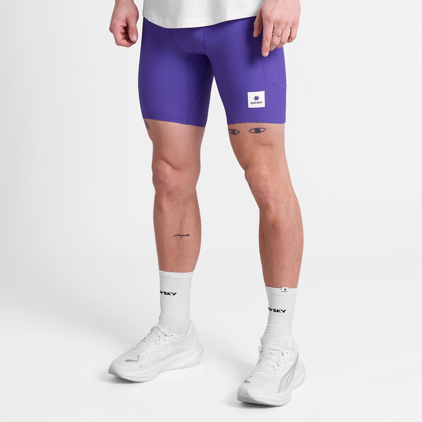 ランニングタイツ SM55002c715 Combat+ Rib Short Tights 8inch - Purple [メンズ]