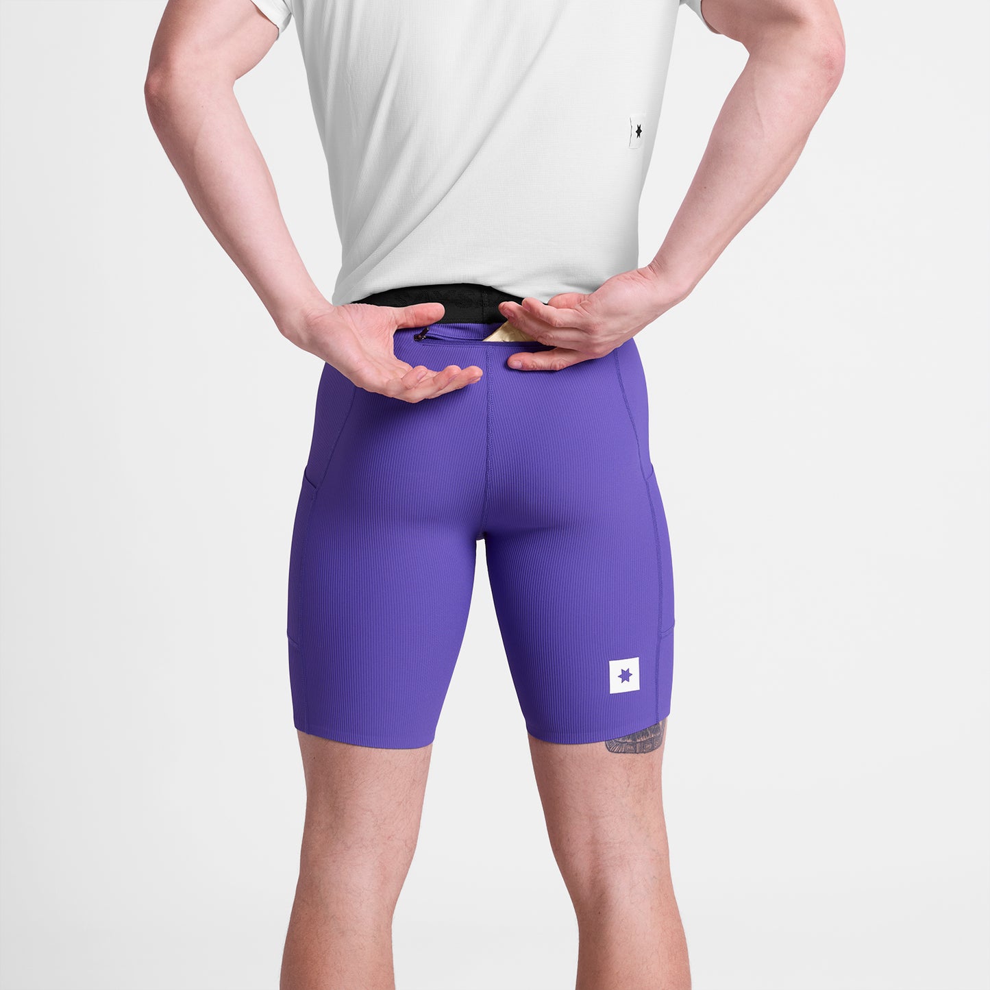 ランニングタイツ SM55002c715 Combat+ Rib Short Tights 8inch - Purple [メンズ]