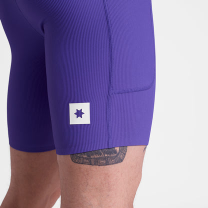 ランニングタイツ SM55002c715 Combat+ Rib Short Tights 8inch - Purple [メンズ]