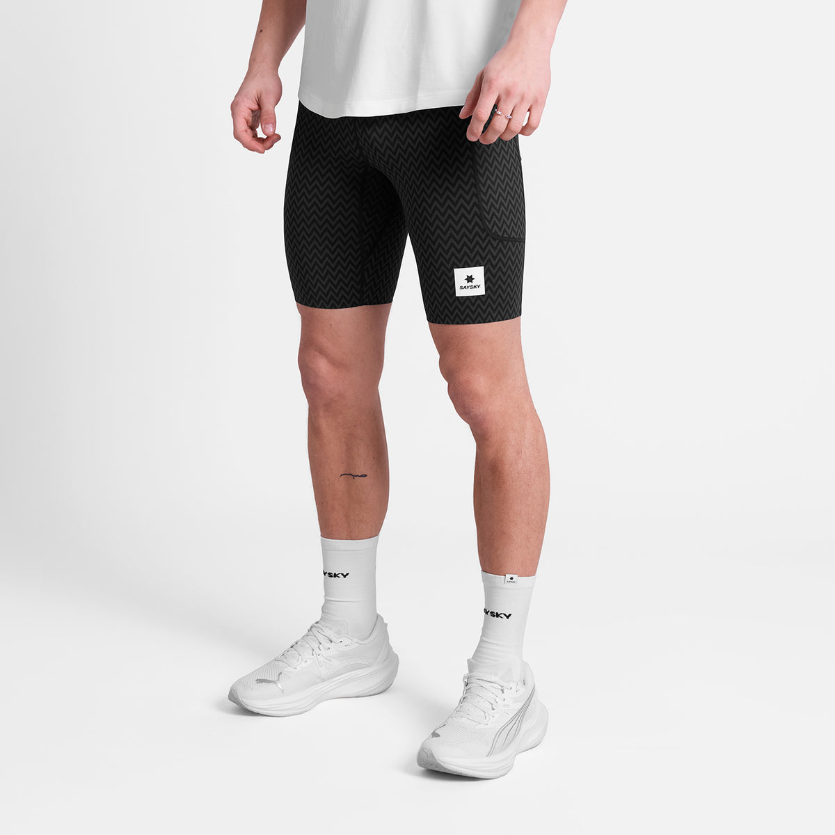 ショートタイツ SM55006c1062 Zig Zag Combat+ Short Tights 9inch - Blackzigzag [メンズ]