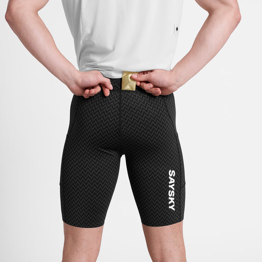 ランニングタイツ SM55006c1062 Zig Zag Combat+ Short Tights 9inch - Blackzigzag [メンズ]