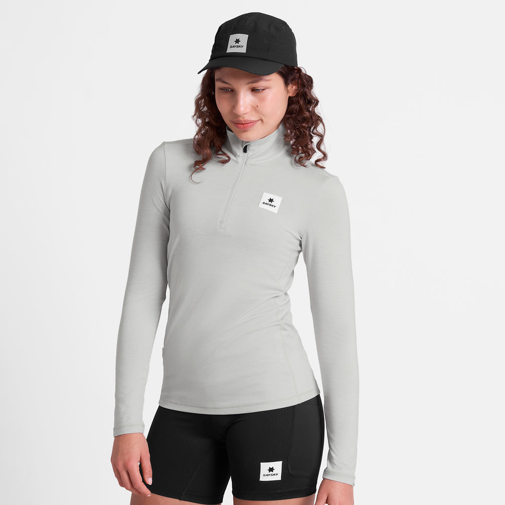 ランニングTシャツ（ロングスリーブ） SW20002c6008 Wmns Pace 1/2 Zip Long Sleeve - Grey [レディーズ]