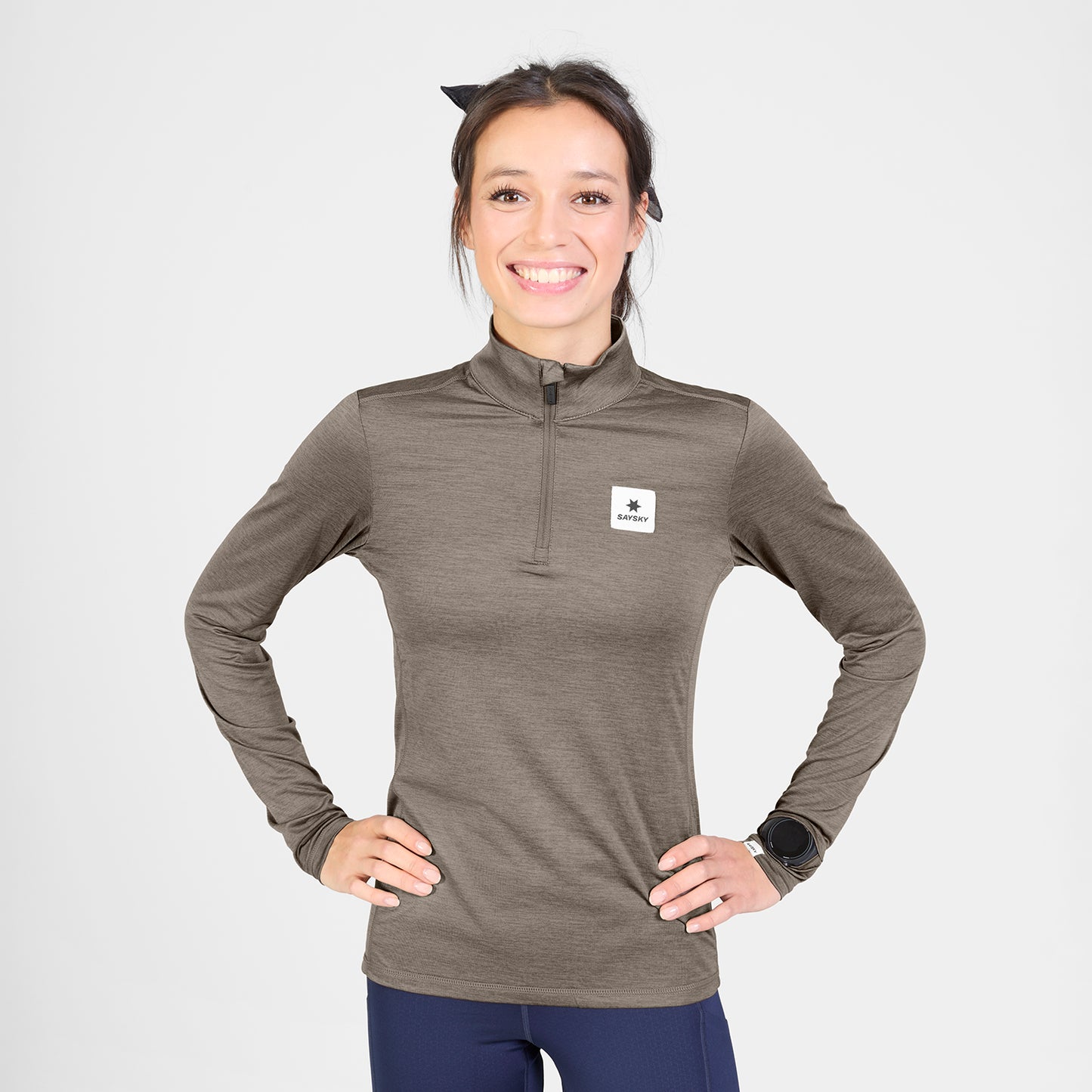 ランニングTシャツ（ロングスリーブ） SW20002c8005 W Pace Half Zip Long Sleeve - Taupe [レディーズ]