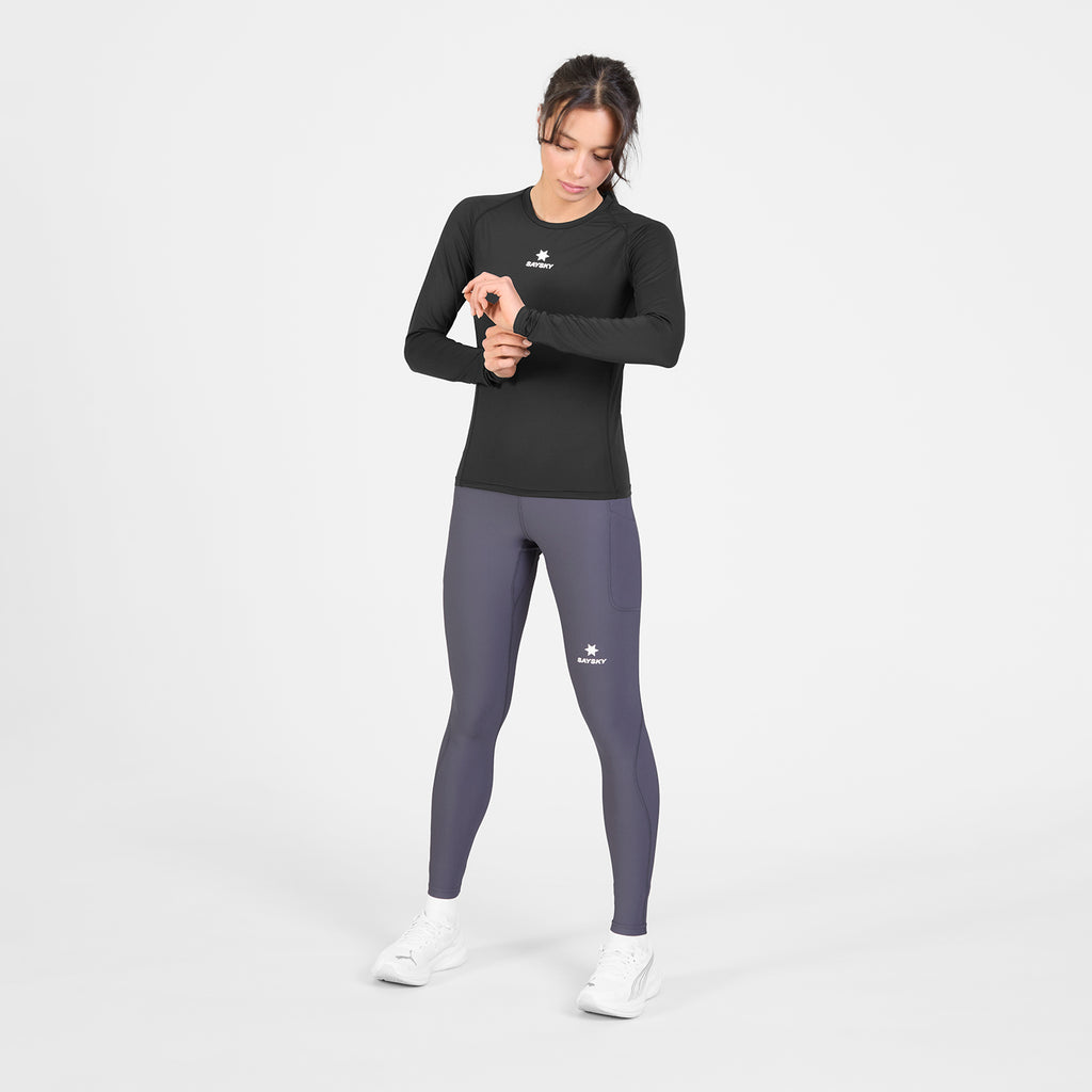ランニングTシャツ（ロングスリーブ） SW20008c901 Wmns Combat Tech Long Sleeve - Black [レディーズ]