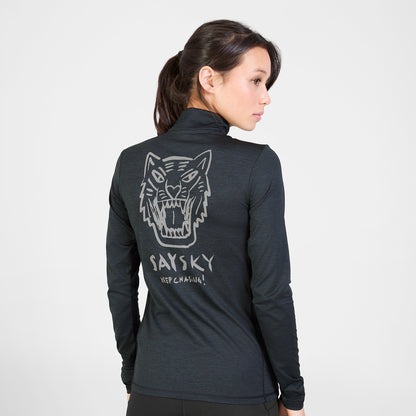 ランニングTシャツ（ロングスリーブ） SW20009c9001 Wmns Tiger Pace Half Zip Long Sleeve - Black [レディーズ]