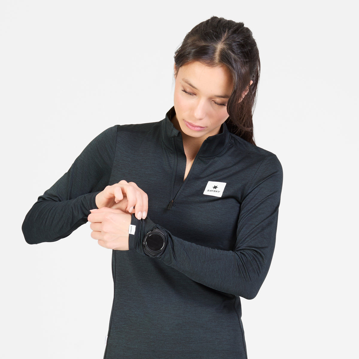 ランニングTシャツ（ロングスリーブ） SW20009c9001 Wmns Tiger Pace Half Zip Long Sleeve - Black [レディーズ]