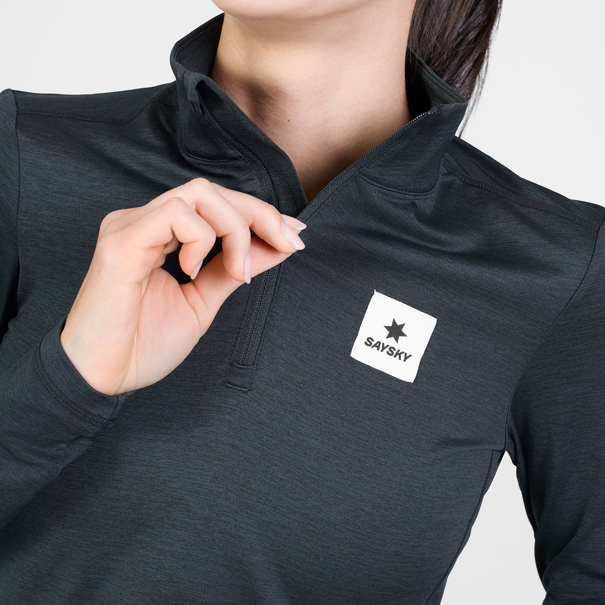 ランニングTシャツ（ロングスリーブ） SW20009c9001 Wmns Tiger Pace Half Zip Long Sleeve - Black [レディーズ]