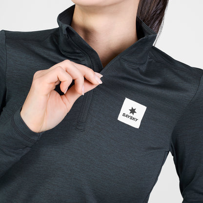 ランニングTシャツ（ロングスリーブ） SW20009c9001 Wmns Tiger Pace Half Zip Long Sleeve - Black [レディーズ]