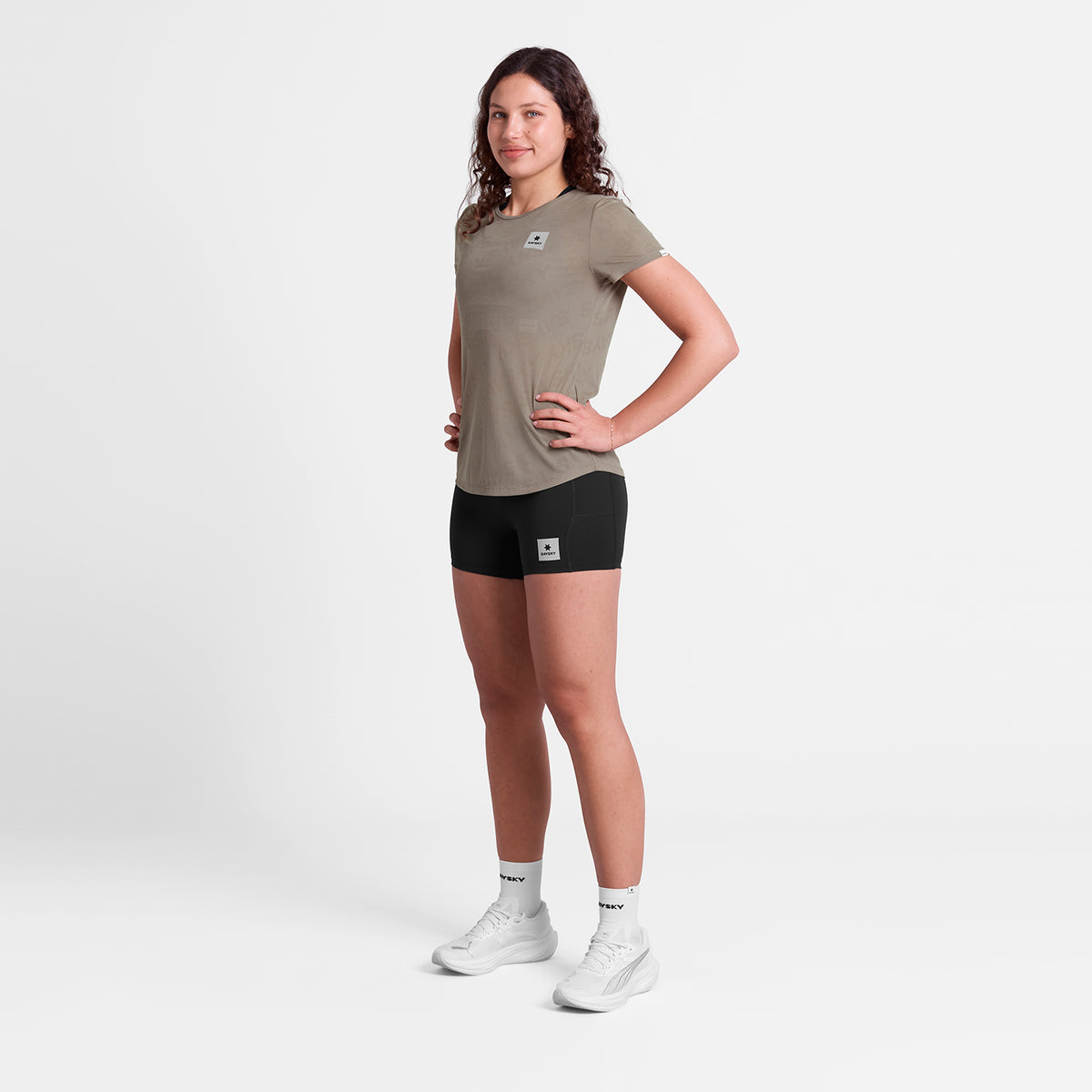 ランニングTシャツ SW25008c1070 Wmns Reactive Flow T-shirt - Darkbeigelogo [レディーズ]