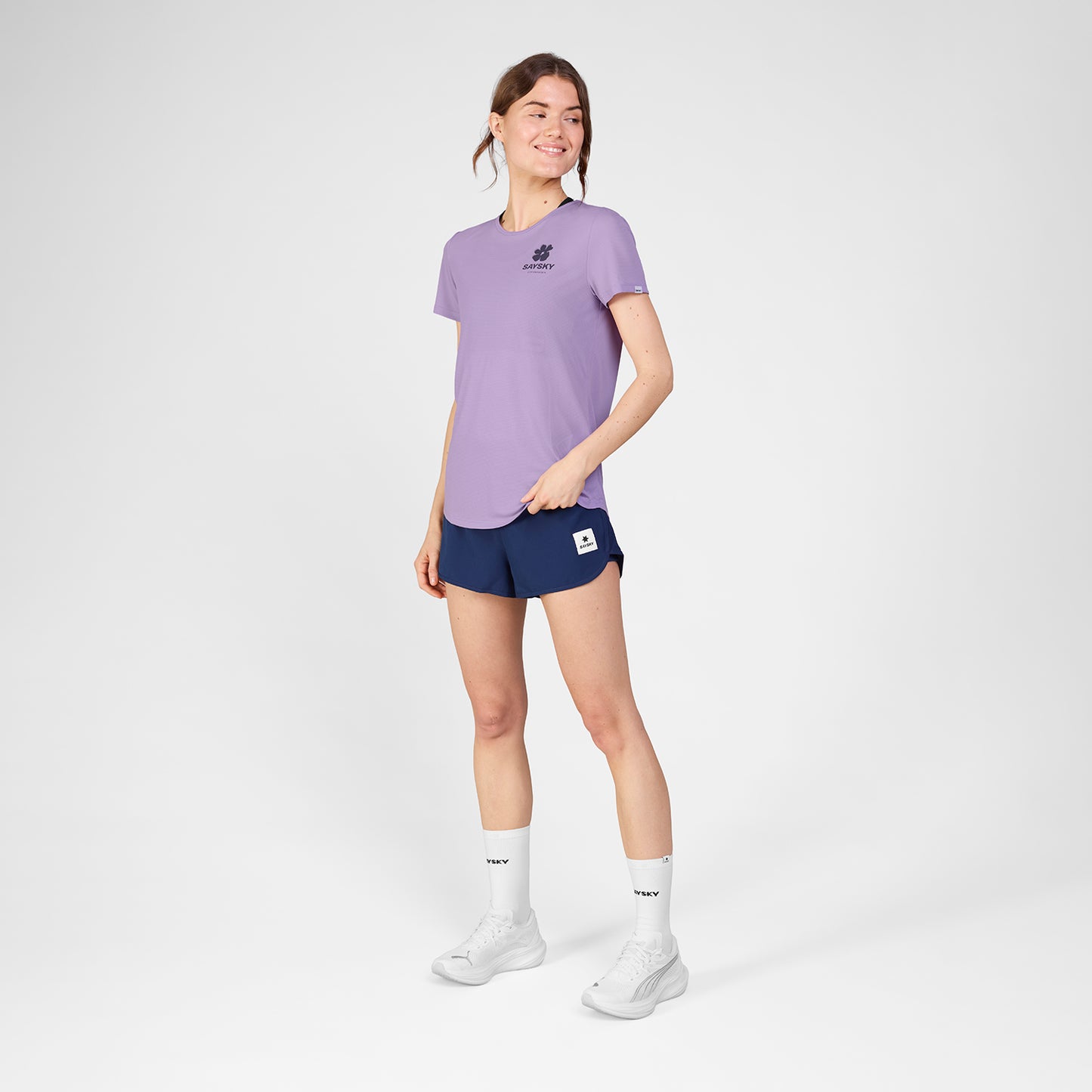 ランニングTシャツ SW25017c716 W Flower Flow T-shirt - Purple [レディーズ]
