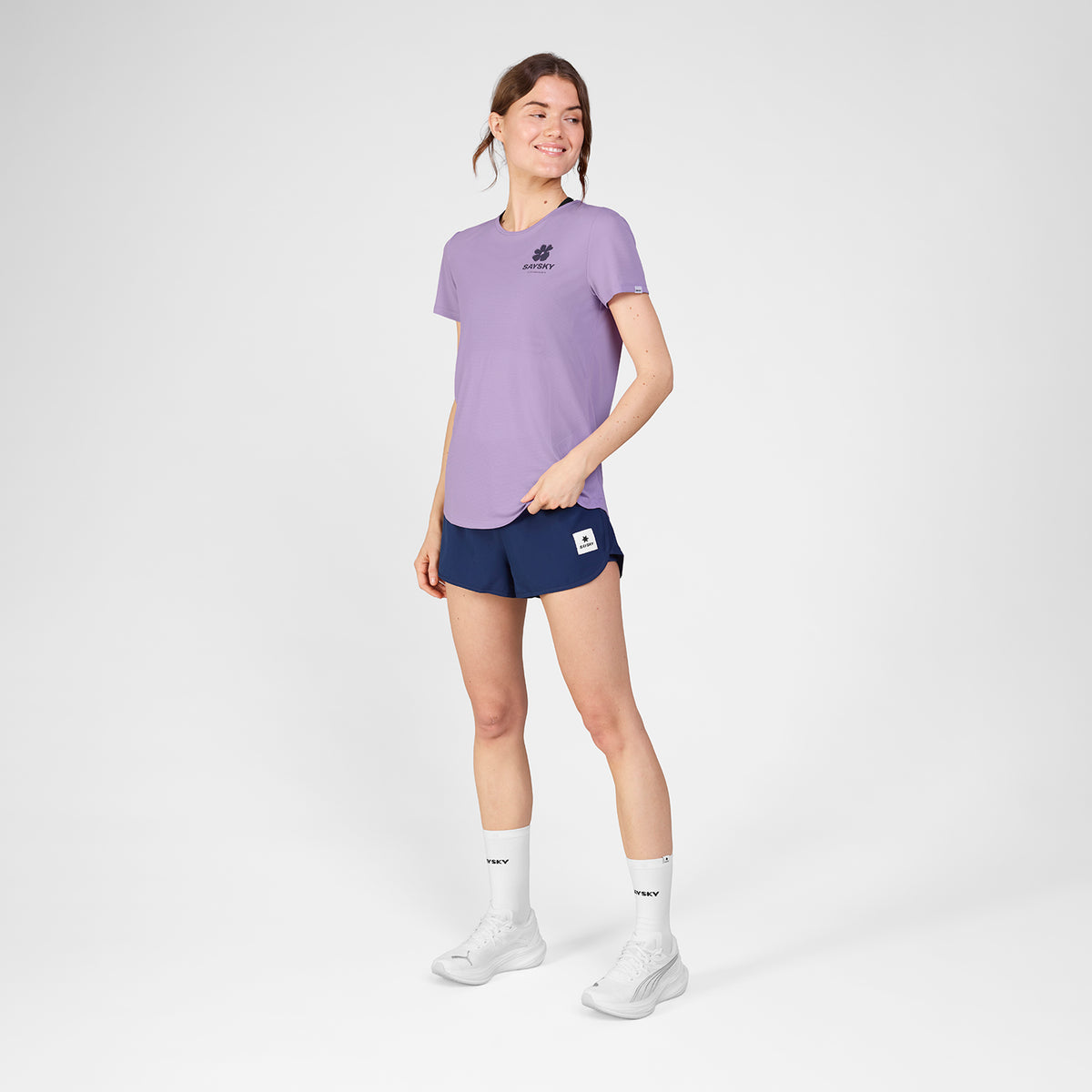ランニングTシャツ SW25017c716 Wmns Flower Flow T-shirt - Purple [レディーズ]