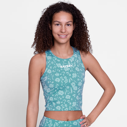 クロップトップ SW30017c1066 W Flower Combat Crop Top - Lightblueflower [レディーズ]