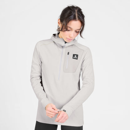 スウェットパーカー SW35001c610 W Combat Half Zip Fleece Hoodie - Grey [レディーズ]