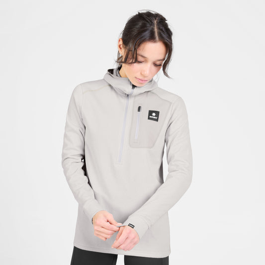 スウェットパーカー SW35001c610 W Combat Half Zip Fleece Hoodie - Grey [レディーズ]