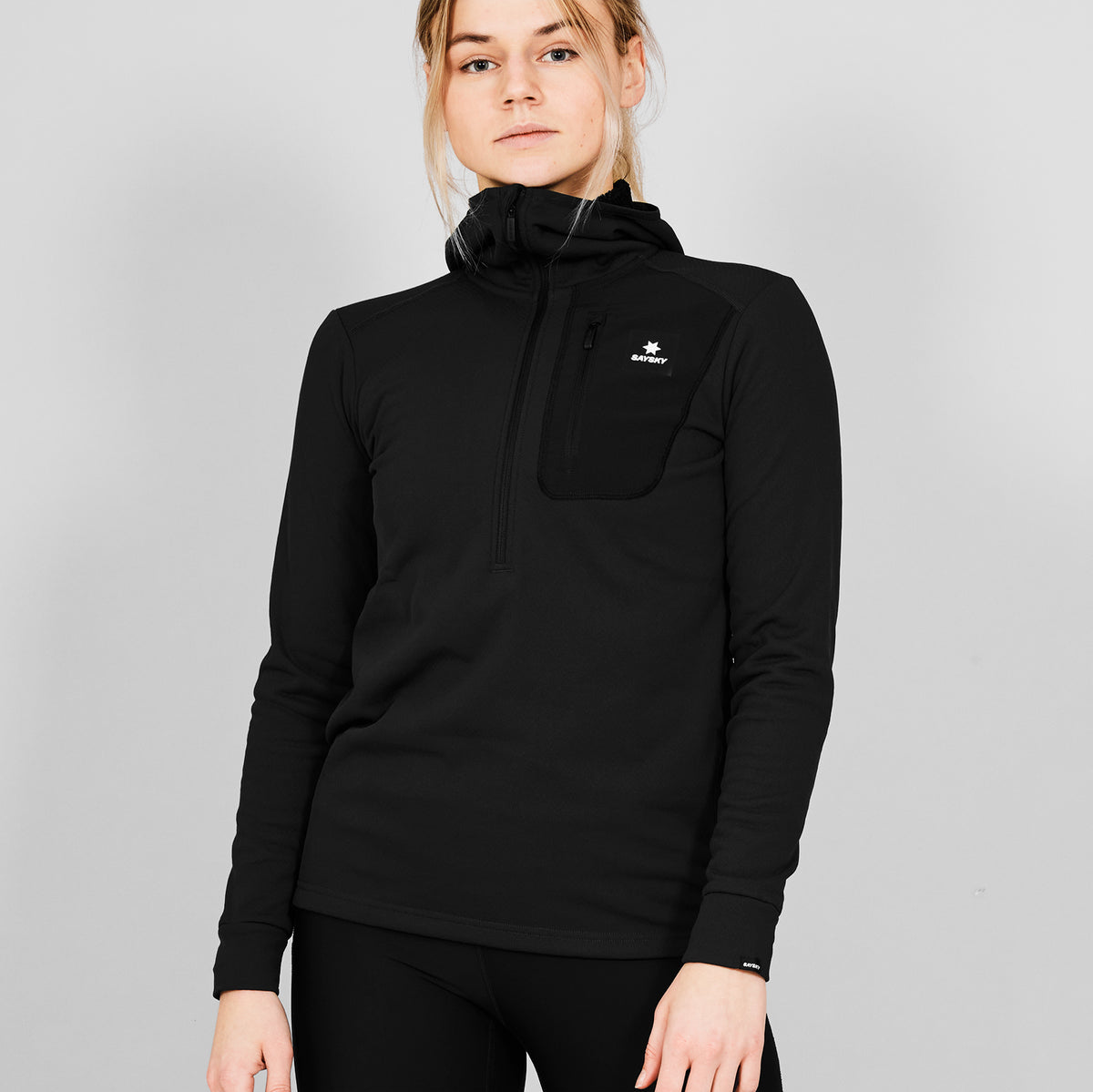 ハーフジップフリース SW35001c901 Wmns Combat Half Zip Fleece Hoodie - Black [レディーズ]