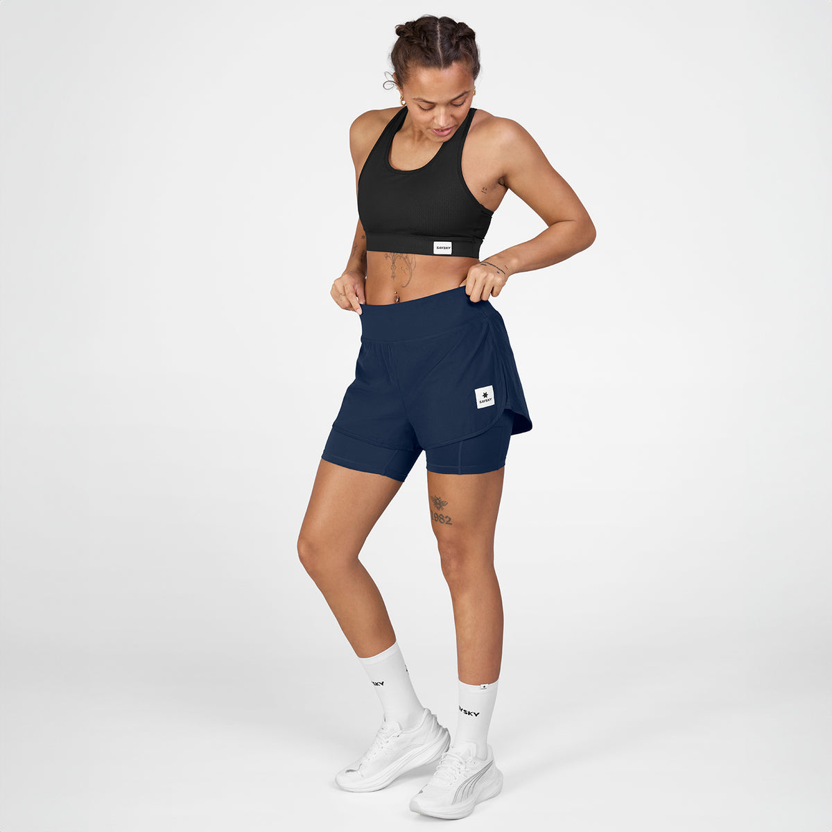 ランニングショーツ SW40002c201 Wmns Pace 2-in-1 Shorts 3inch - Blue [レディーズ]