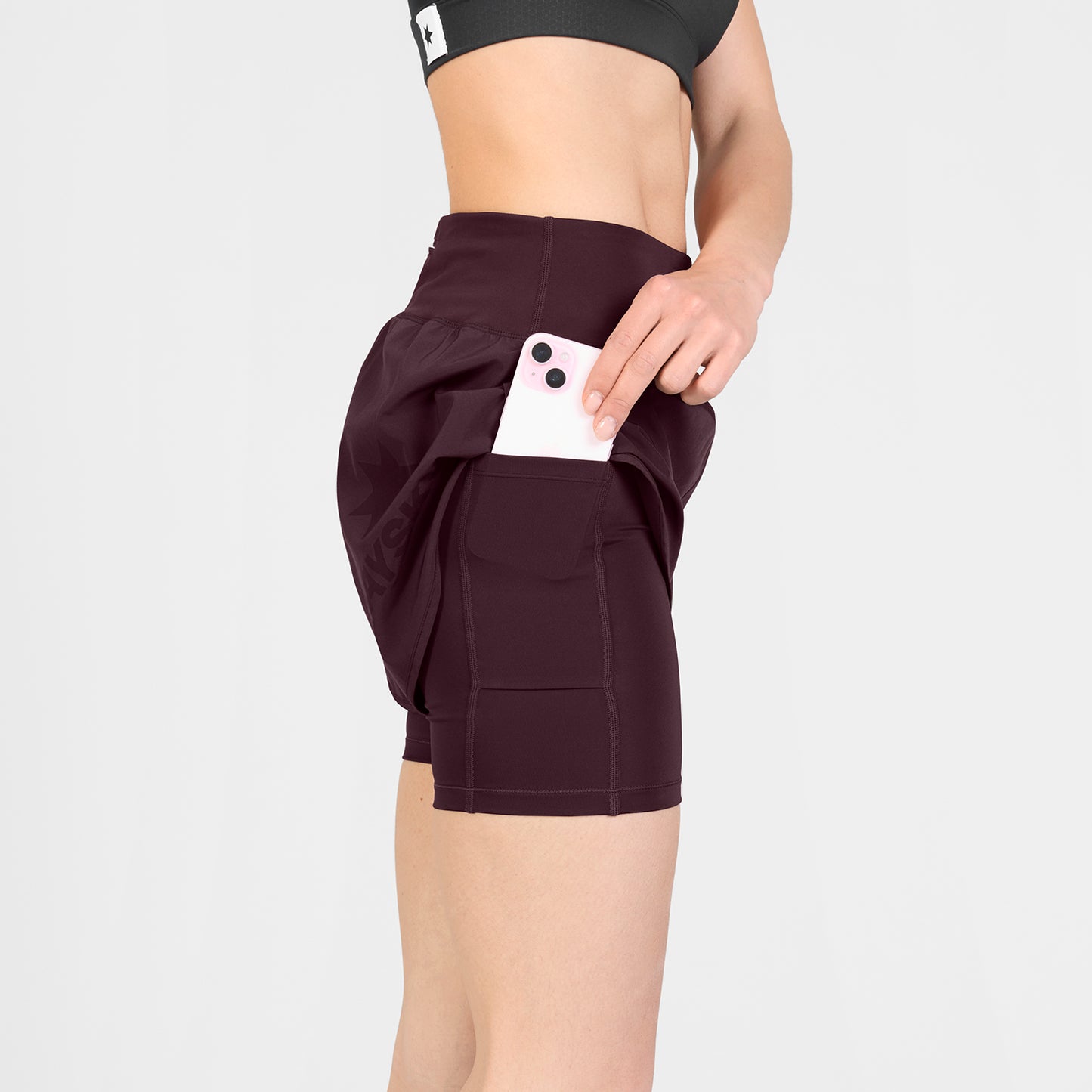 ランニングショーツ SW40002c512 W Pace 2-in-1 Shorts 3inch - Burgundy [レディーズ]