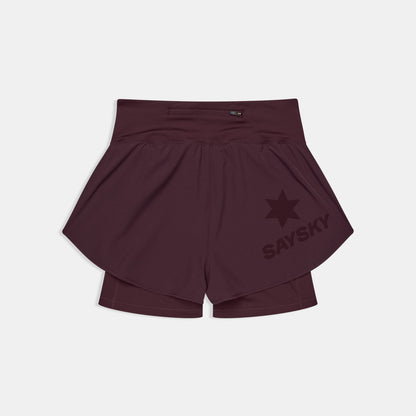 ランニングショーツ SW40002c512 W Pace 2-in-1 Shorts 3inch - Burgundy [レディーズ]