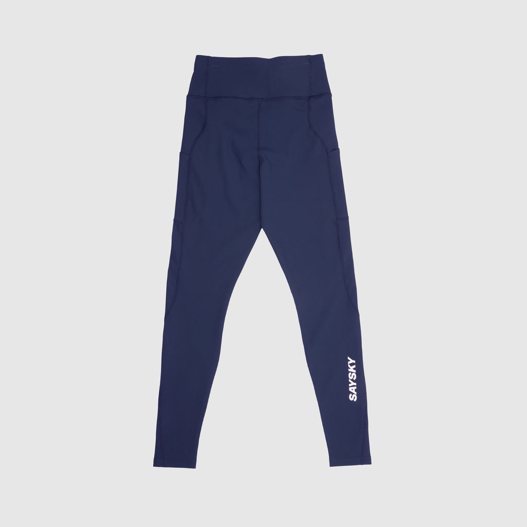 ランニングタイツ SW50006c201 Wmns Combat+ Rib Long Tights - Blue [レディーズ]