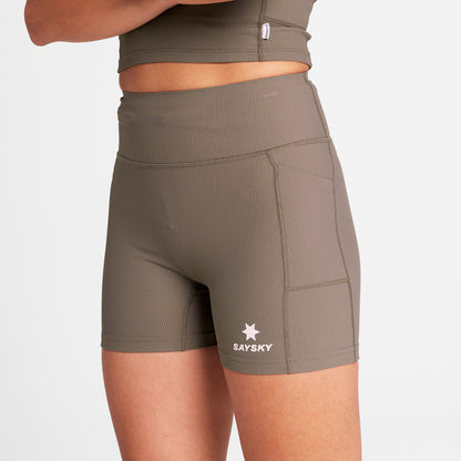 ランニングタイツ SW55002c714 W Combat+ Rib Short Tights 4inch - Taupe [レディーズ]