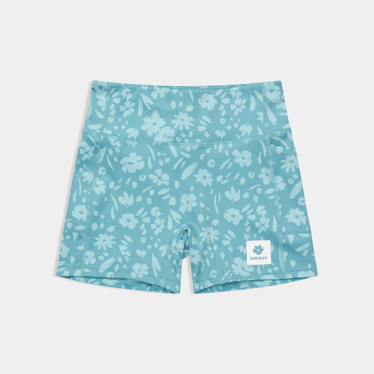 ランニングタイツ SW55009c1066 W Flower Combat+ Short Tights 4inch - Lightblueflower [レディーズ]