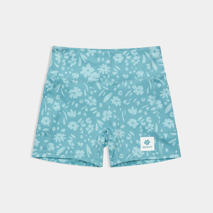 ランニングタイツ SW55009c1066 W Flower Combat+ Short Tights 4inch - Lightblueflower [レディーズ]