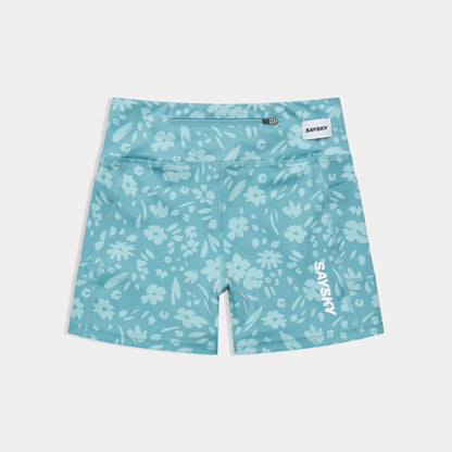 ランニングタイツ SW55009c1066 W Flower Combat+ Short Tights 4inch - Lightblueflower [レディーズ]