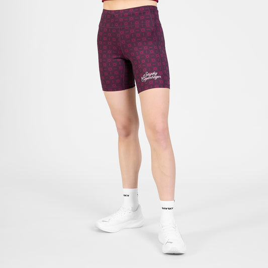 ショートタイツ SW55013c1078 W Couture Combat+ Short Tights 7inch - Burgundy Aop [レディーズ]