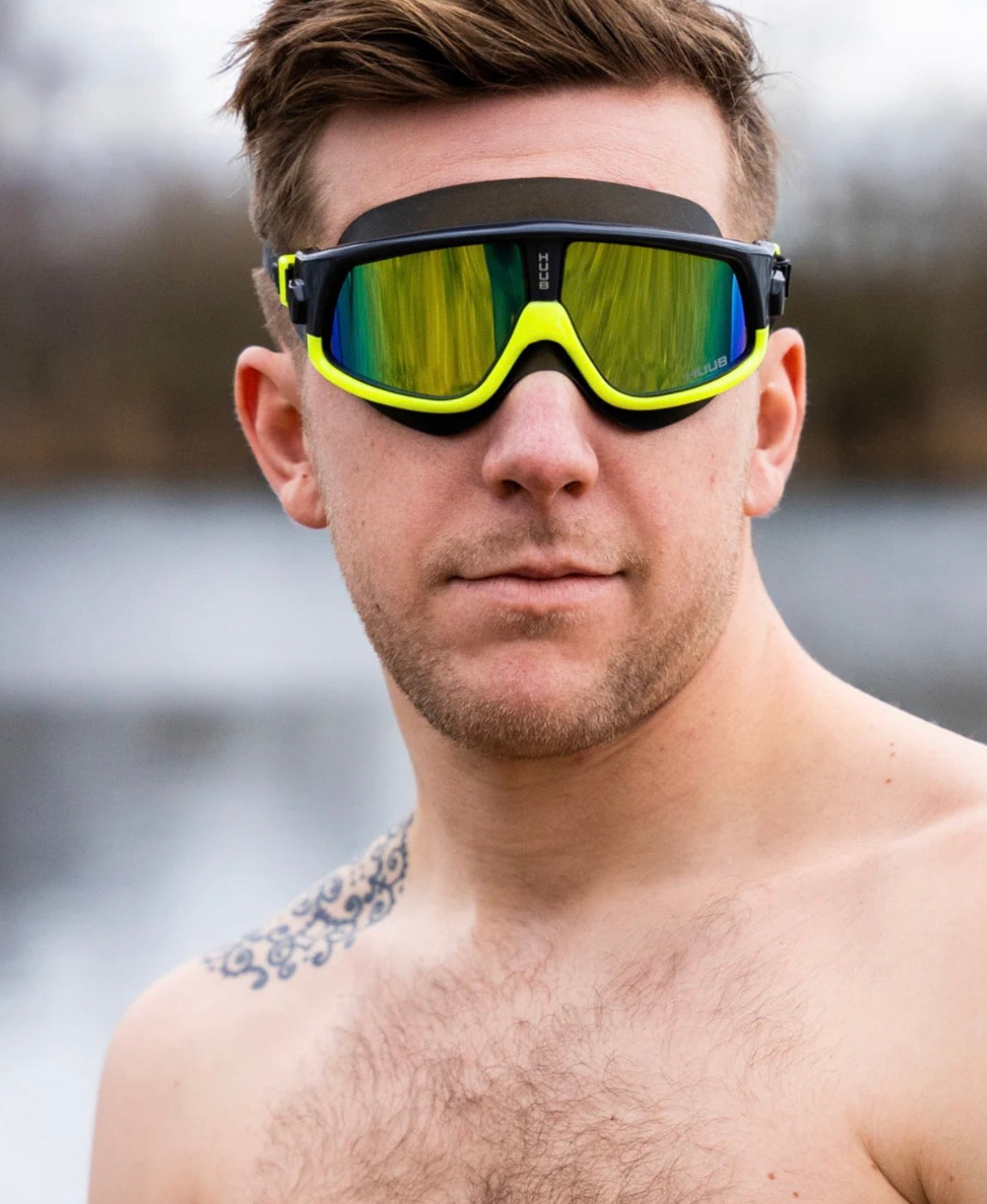 スイムゴーグル A2-RYFTBY Ryft Open Water Swim Mask - Matte Black/Yellow/Polarised Gold Lens [ユニセックス]