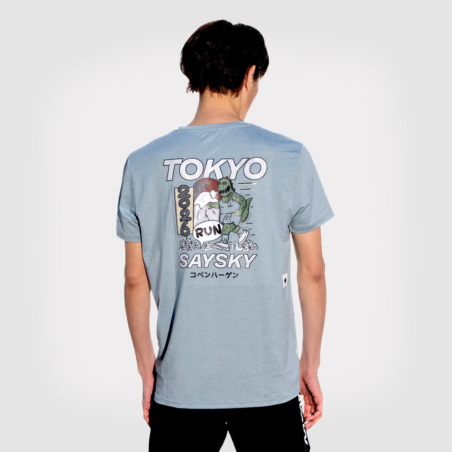 ランニングTシャツ ZMRSS20c2010 Logo Pace Tokyo 2026 T-shirt - Blue Melange [メンズ]