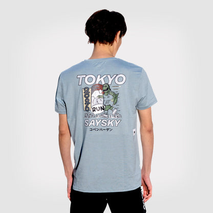 ランニングTシャツ ZMRSS20c2010 Logo Pace Tokyo 2026 T-shirt - Blue Melange [メンズ]