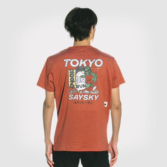 ランニングTシャツ ZMRSS20c5006 Logo Pace Tokyo 2026 T-shirt - Red Melange [メンズ]