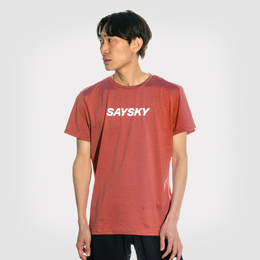 ランニングTシャツ ZMRSS20c5006 Logo Pace Tokyo 2026 T-shirt - Red Melange [メンズ]