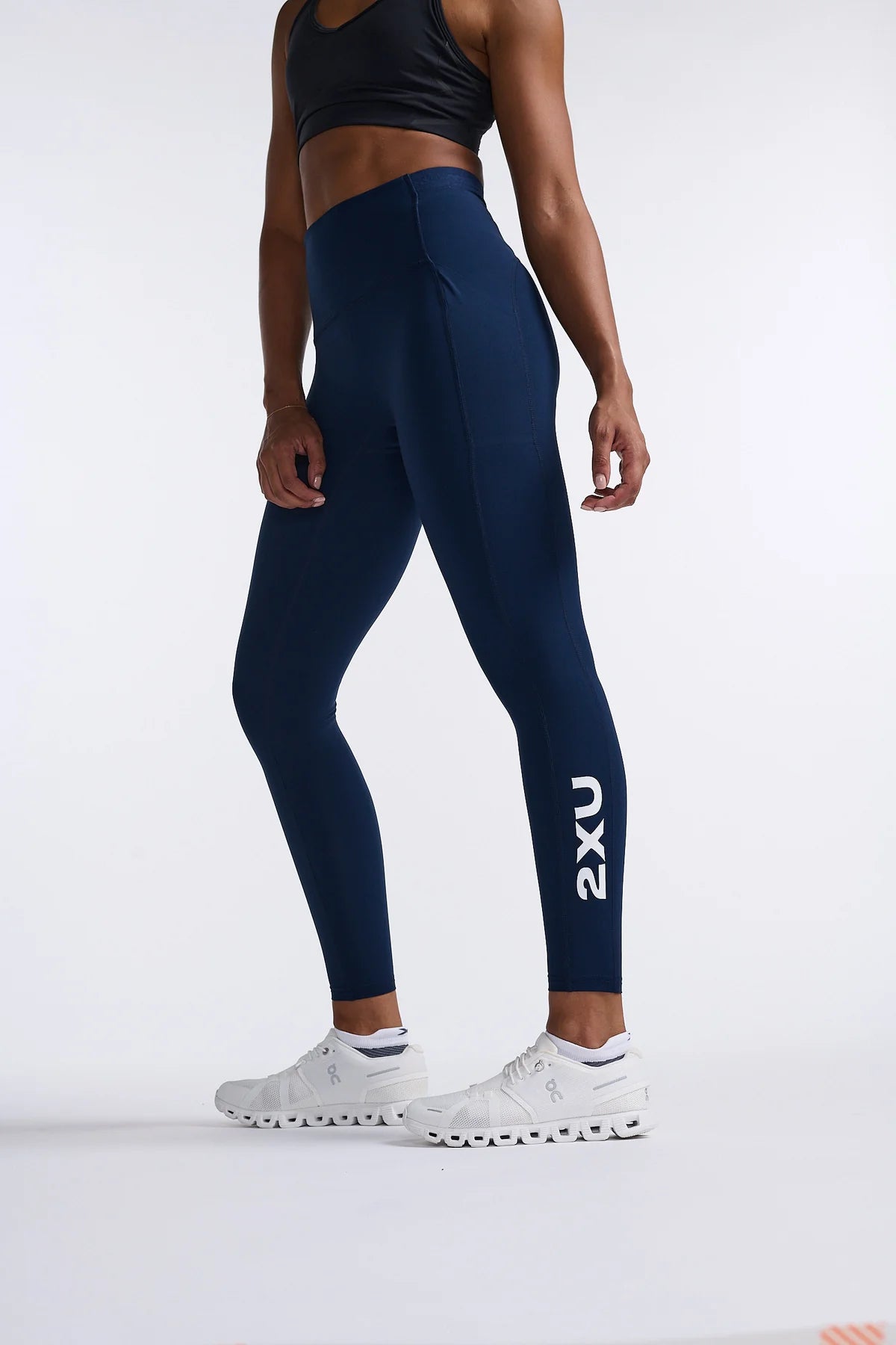 ランニングタイツ WA6874bMWHT Wa6874b-mdn-wht レディーズ フォームスタッシュ ハイライズコンプレッション - Midnight Blue/White [レディーズ]