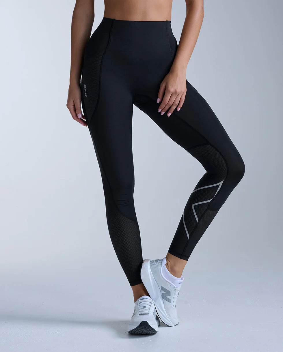 ランニングタイツ WA7573b-BLK-SRF Aero Mesh Hi-rise Compression Tights - Blk/Srf [レディーズ]