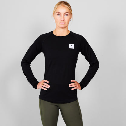 ランニングTシャツ（ロングスリーブ） XWRLS40c901 Wmns Merino 165 Long Sleeve - Black [レディーズ]