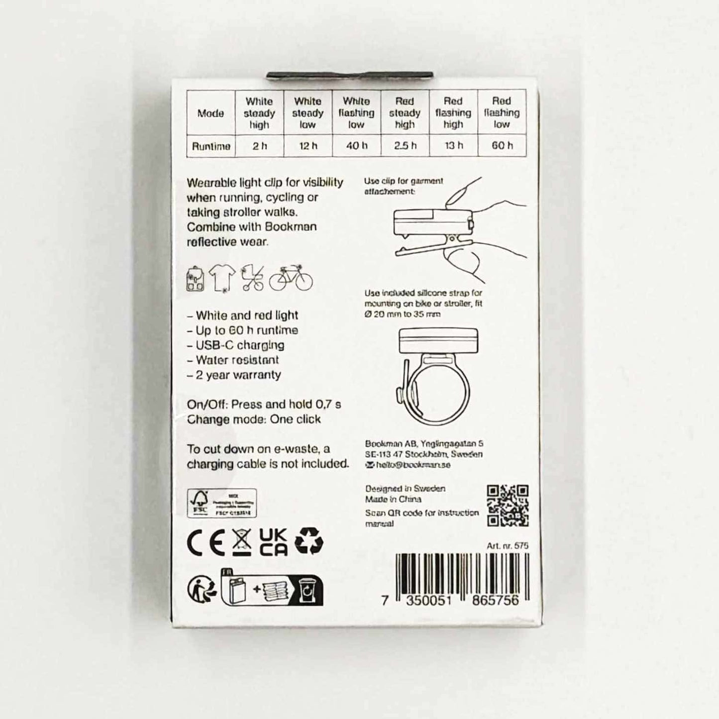 【5/31まで送料無料】ライト BM-576 Eclipse-with-usb-c エクリプス Eclipse With Usb-c - White