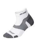 スポーツソックス UA5047eWGRY Vectr Light Cushion 1/4 Crew Socks - White/Grey [ユニセックス]