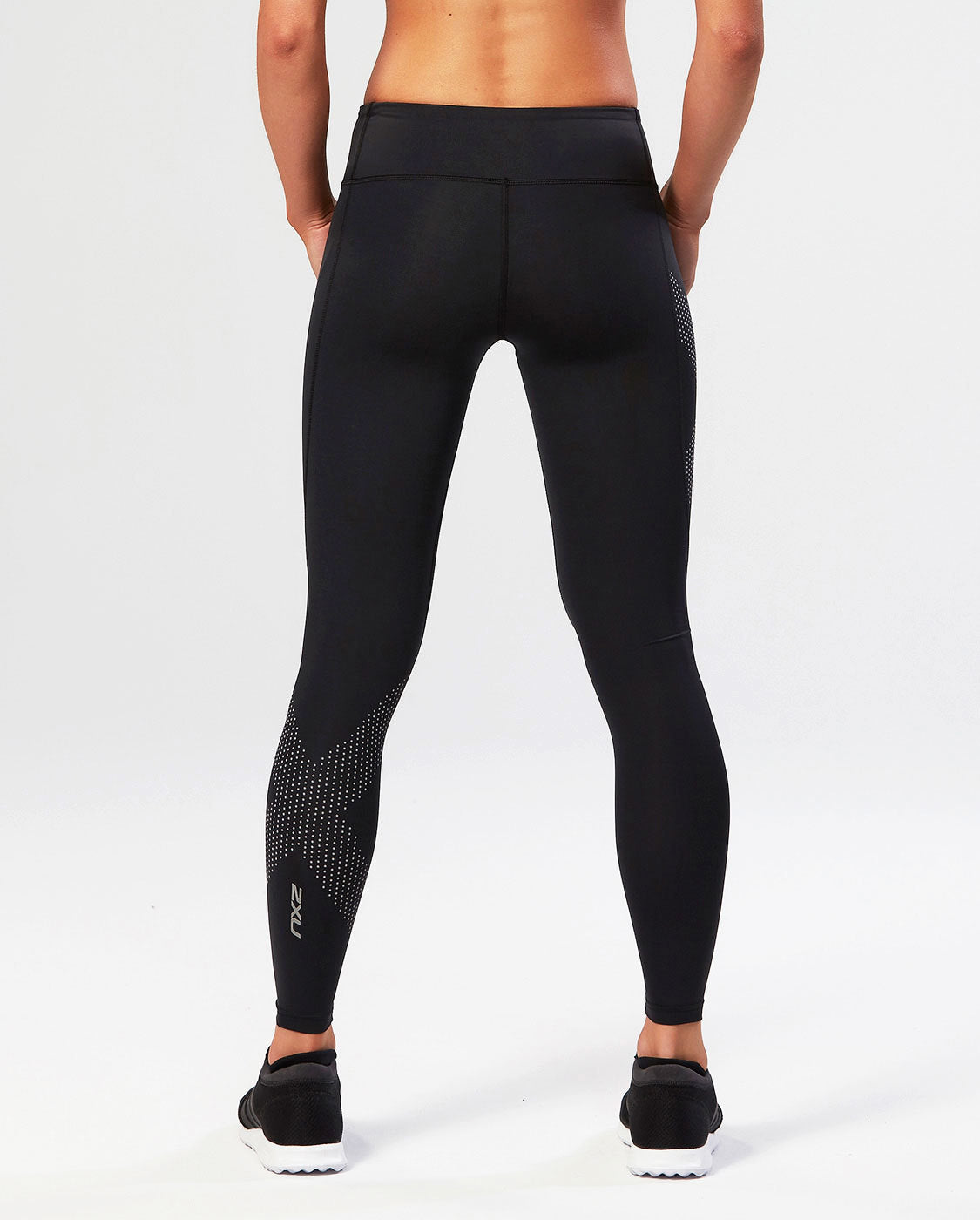 ランニングタイツ WA2864bBDRF Wa2864b-blk-drf PWXミッドライズコンプレッションタイツ - Black/Dotted Reflective Logo [レディーズ]